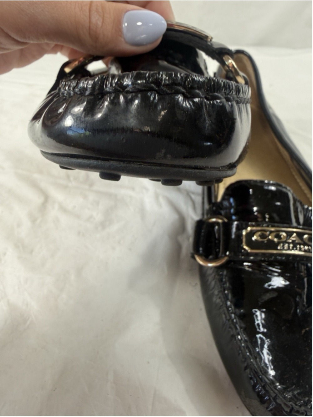Vintage Coach FAYE 1941 Black patent Loafers size 7 B - Picture 11 of 14